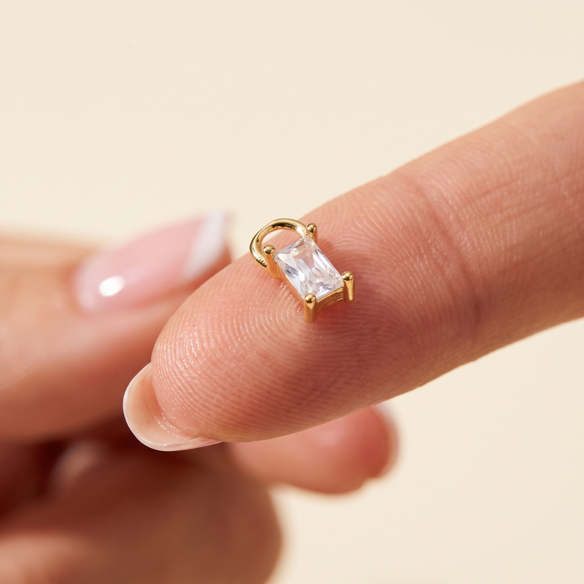 Baguette Hoop Charm