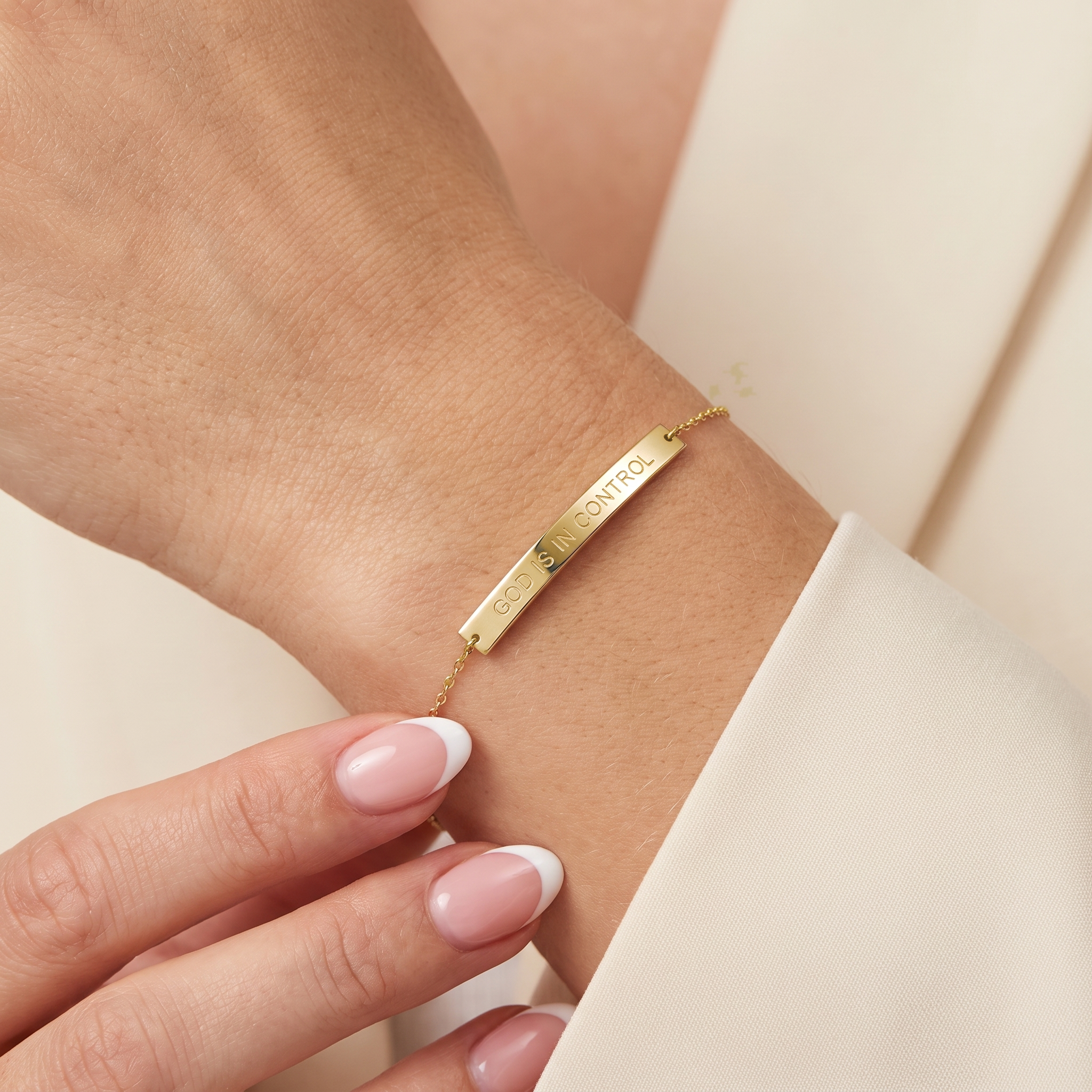 GOD IS IN CONTROL Bar Bracelet
