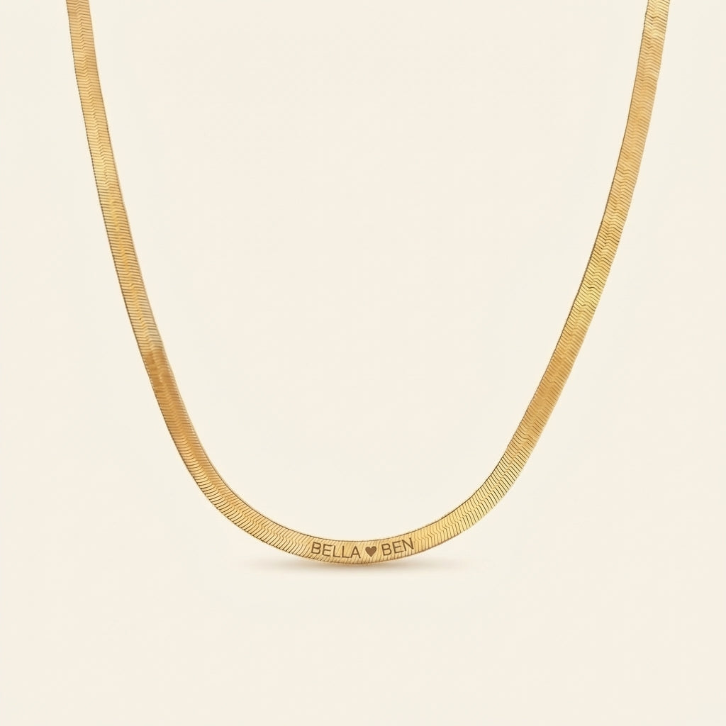 Engraved Herringbone Necklace