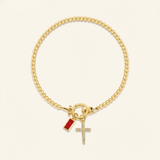 CHOSEN Cross Charm Birthstone Bracelet