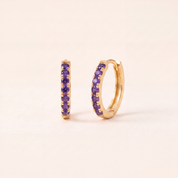 Birthstone Huggie Hoops