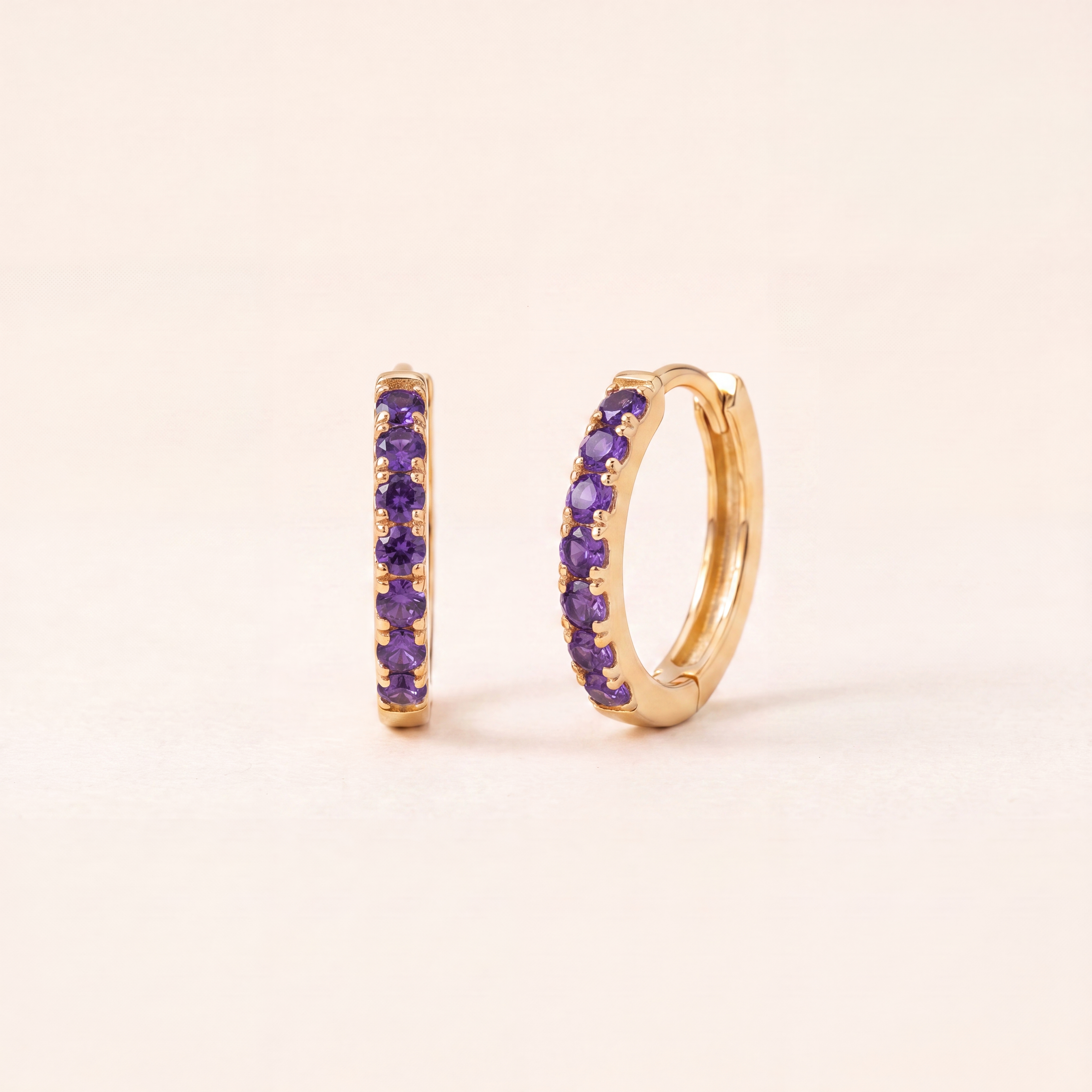 Birthstone Huggie Hoops