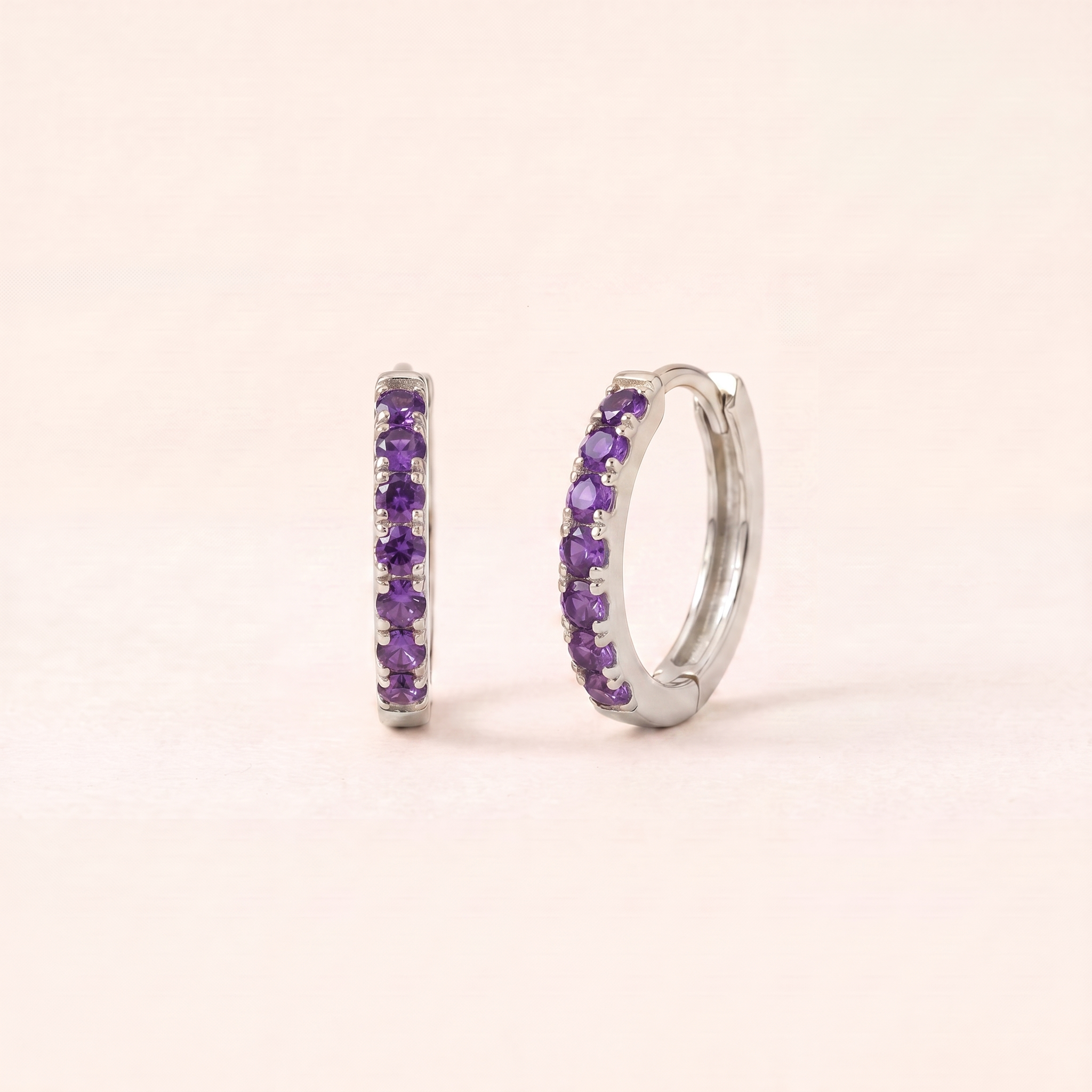 Birthstone Huggie Hoops