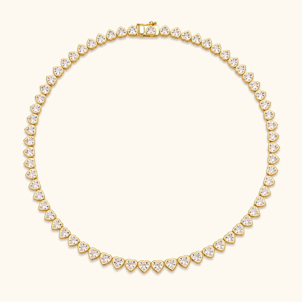 HEART BEZEL Tennis Necklace