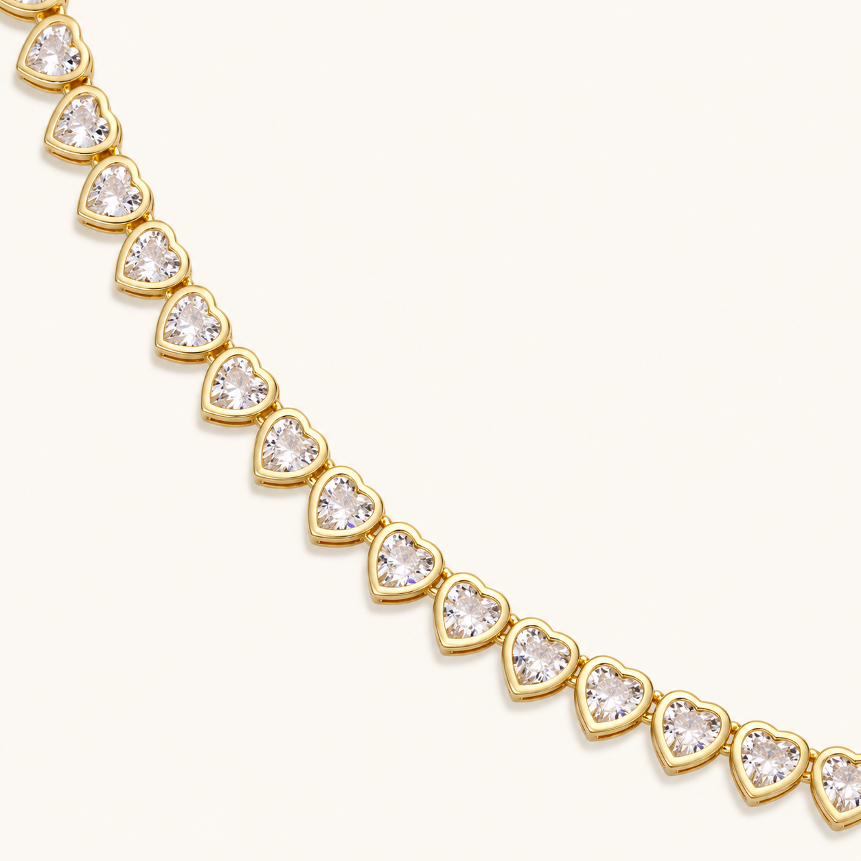 HEART BEZEL Tennis Necklace