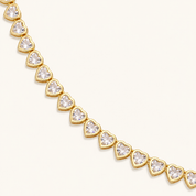 HEART BEZEL Tennis Necklace