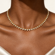 HEART BEZEL Tennis Necklace