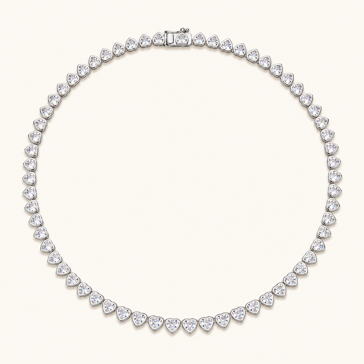 HEART BEZEL Tennis Necklace