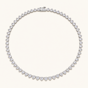 HEART BEZEL Tennis Necklace