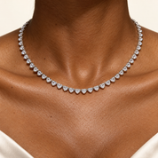 HEART BEZEL Tennis Necklace