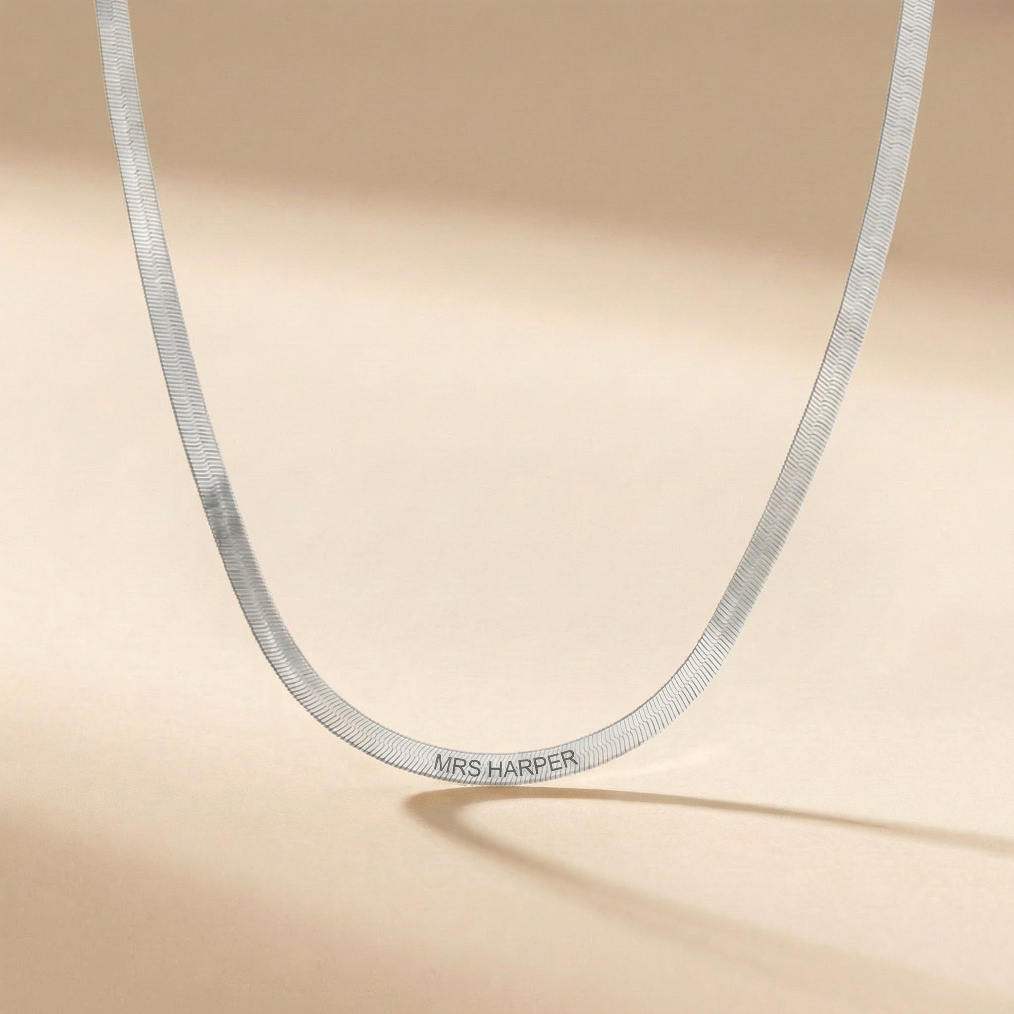 Engraved Herringbone Necklace