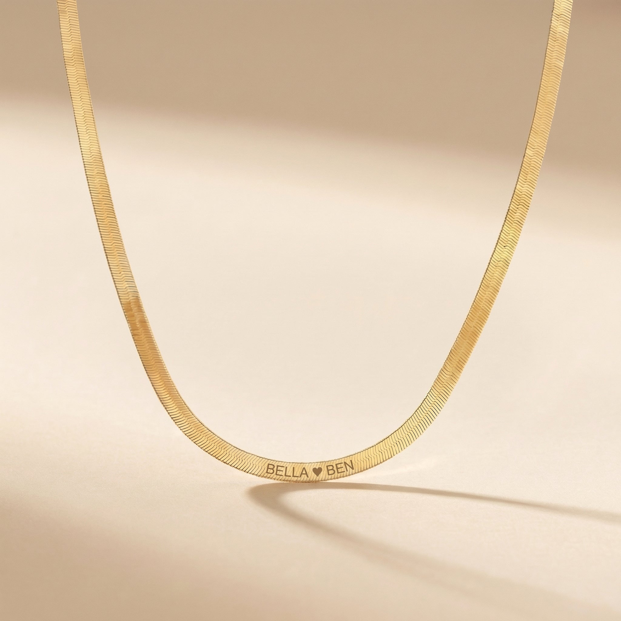 Engraved Herringbone Necklace