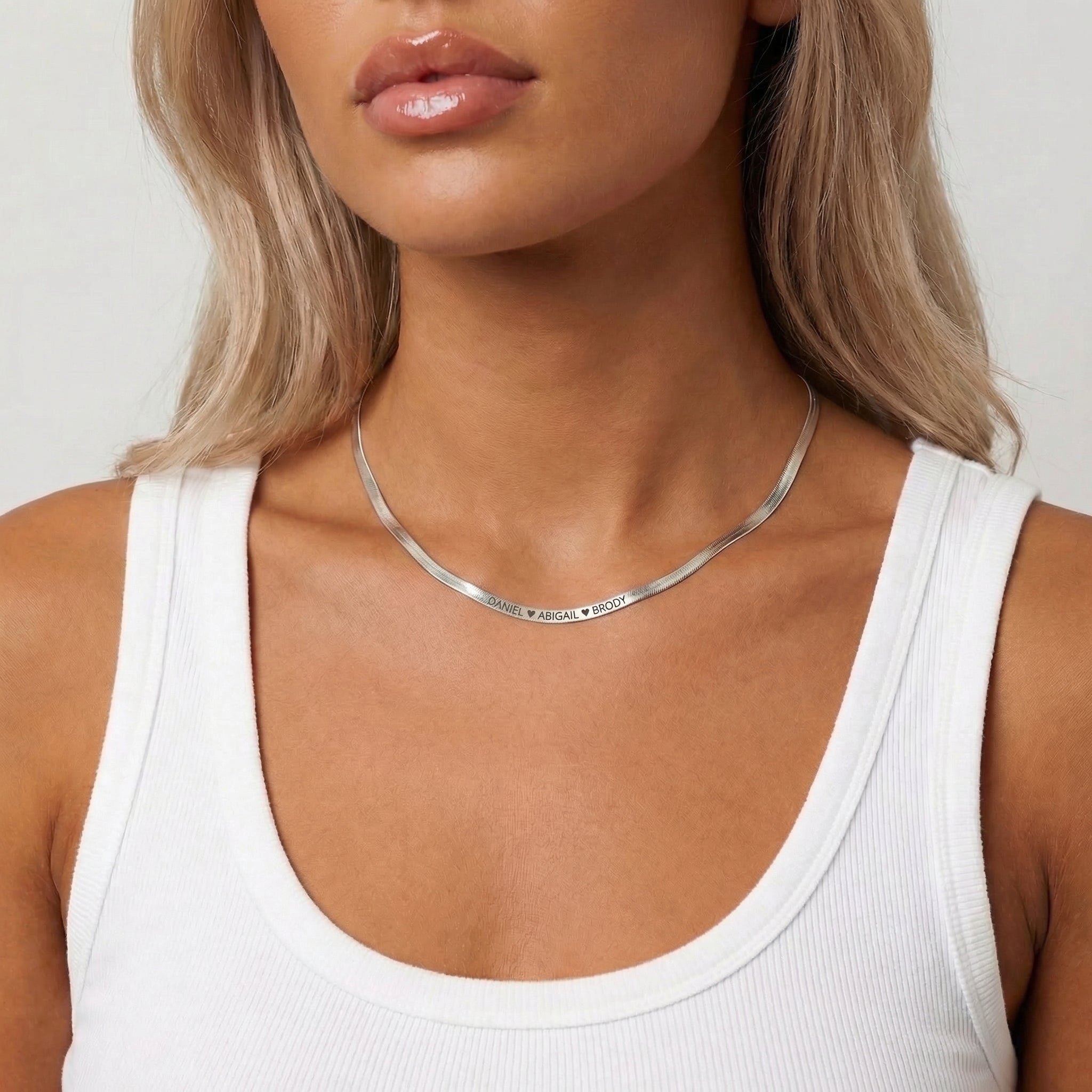 Engraved Herringbone Necklace