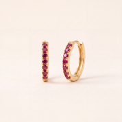 Birthstone Huggie Hoops