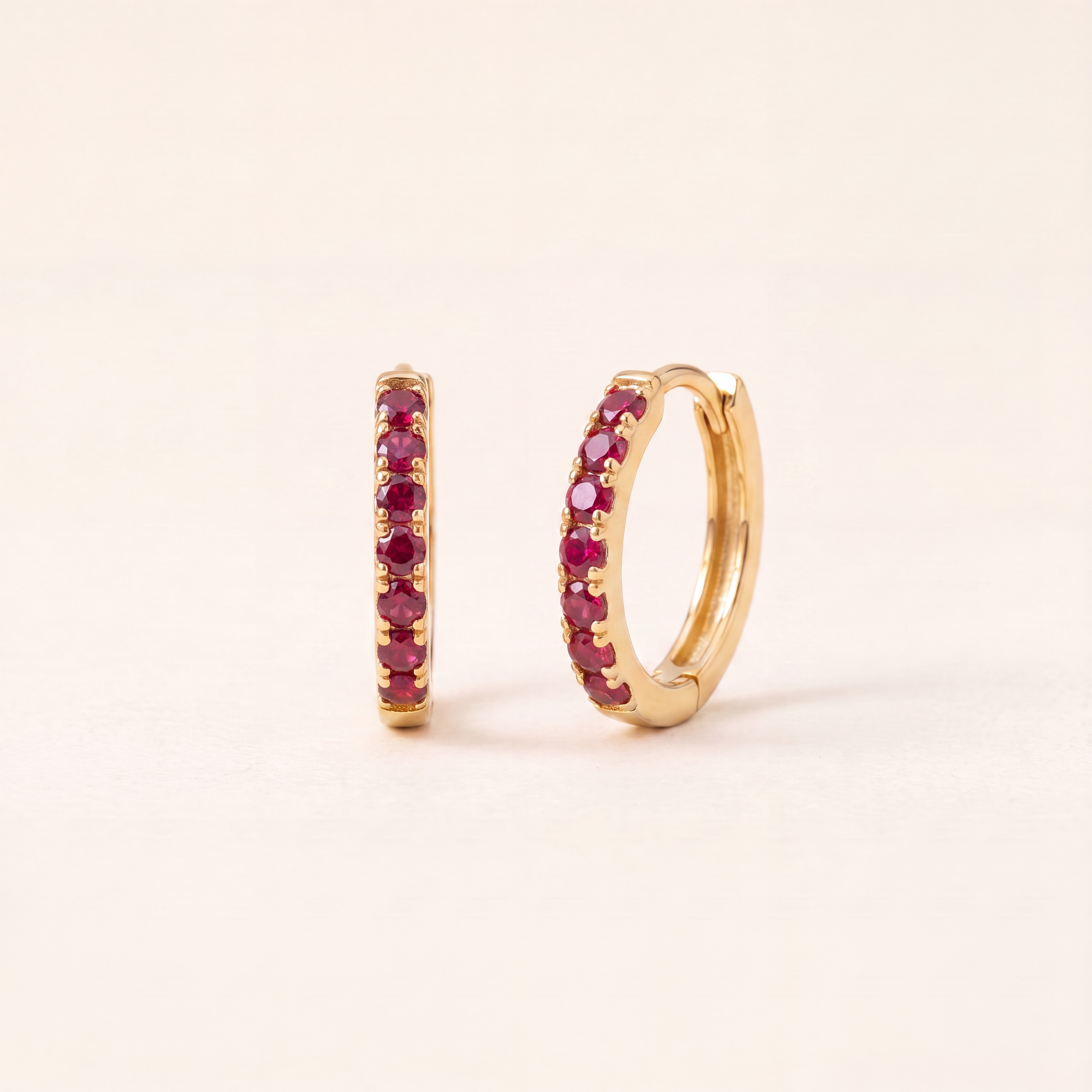 Birthstone Huggie Hoops