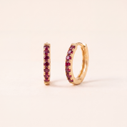 Birthstone Huggie Hoops