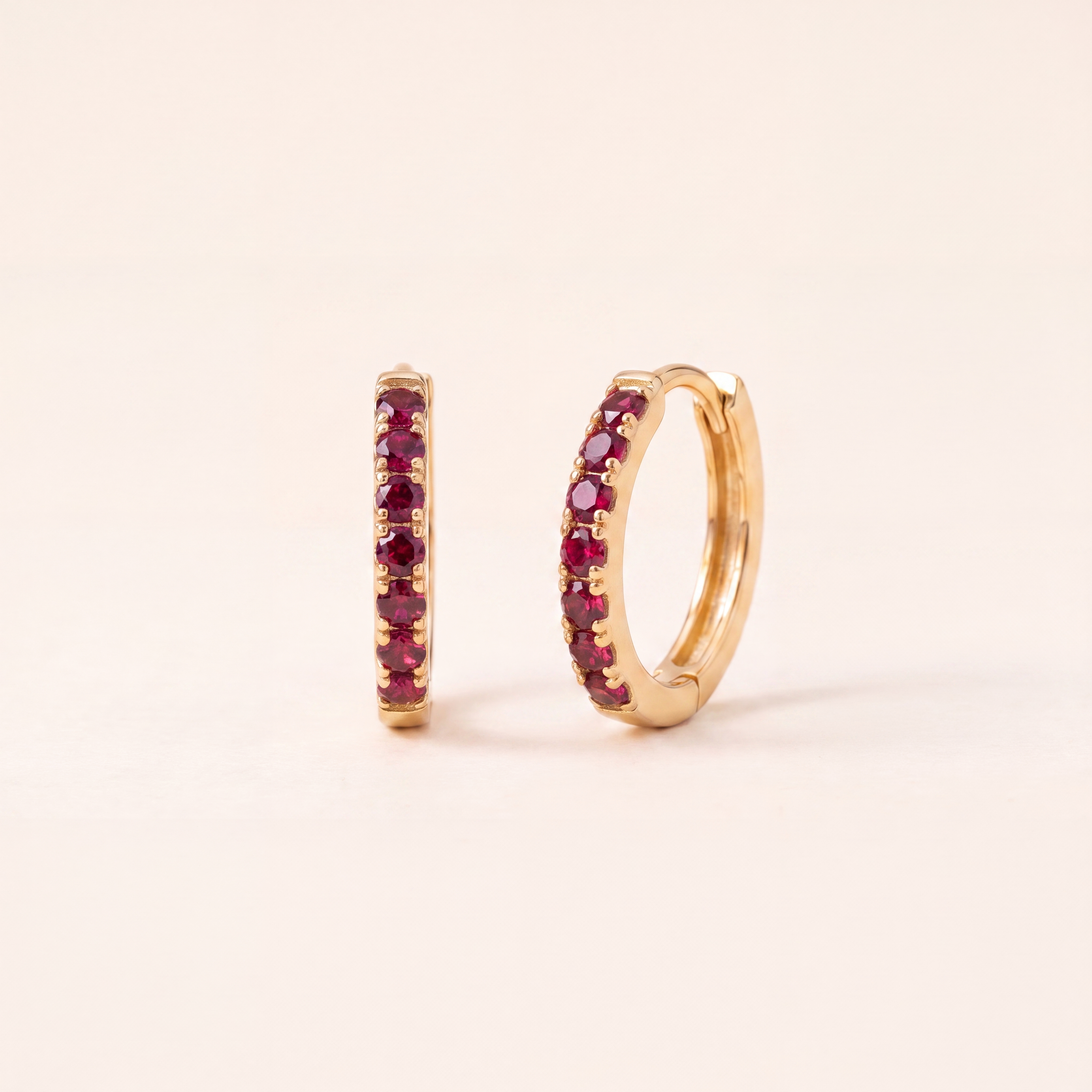 Birthstone Huggie Hoops
