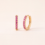 Birthstone Huggie Hoops