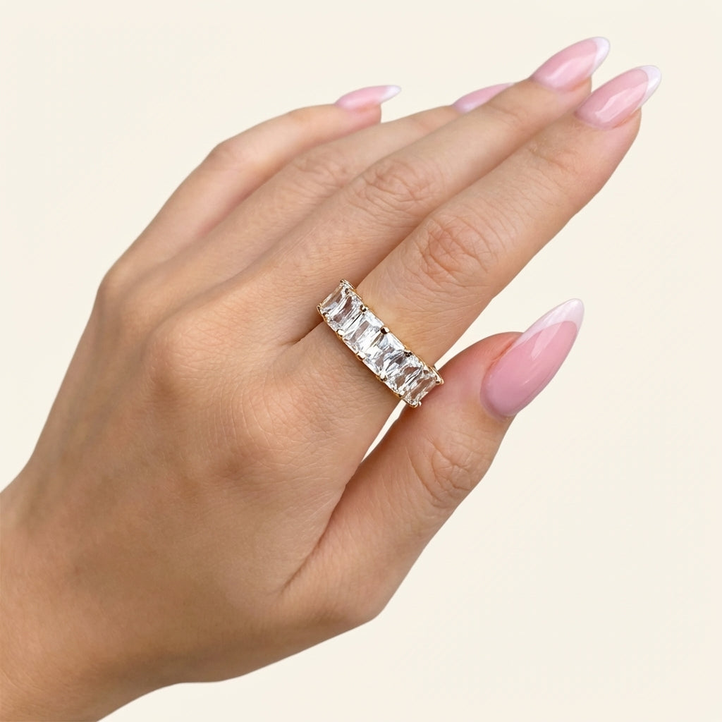 SQUARE LUXE 925 Crystal Ring