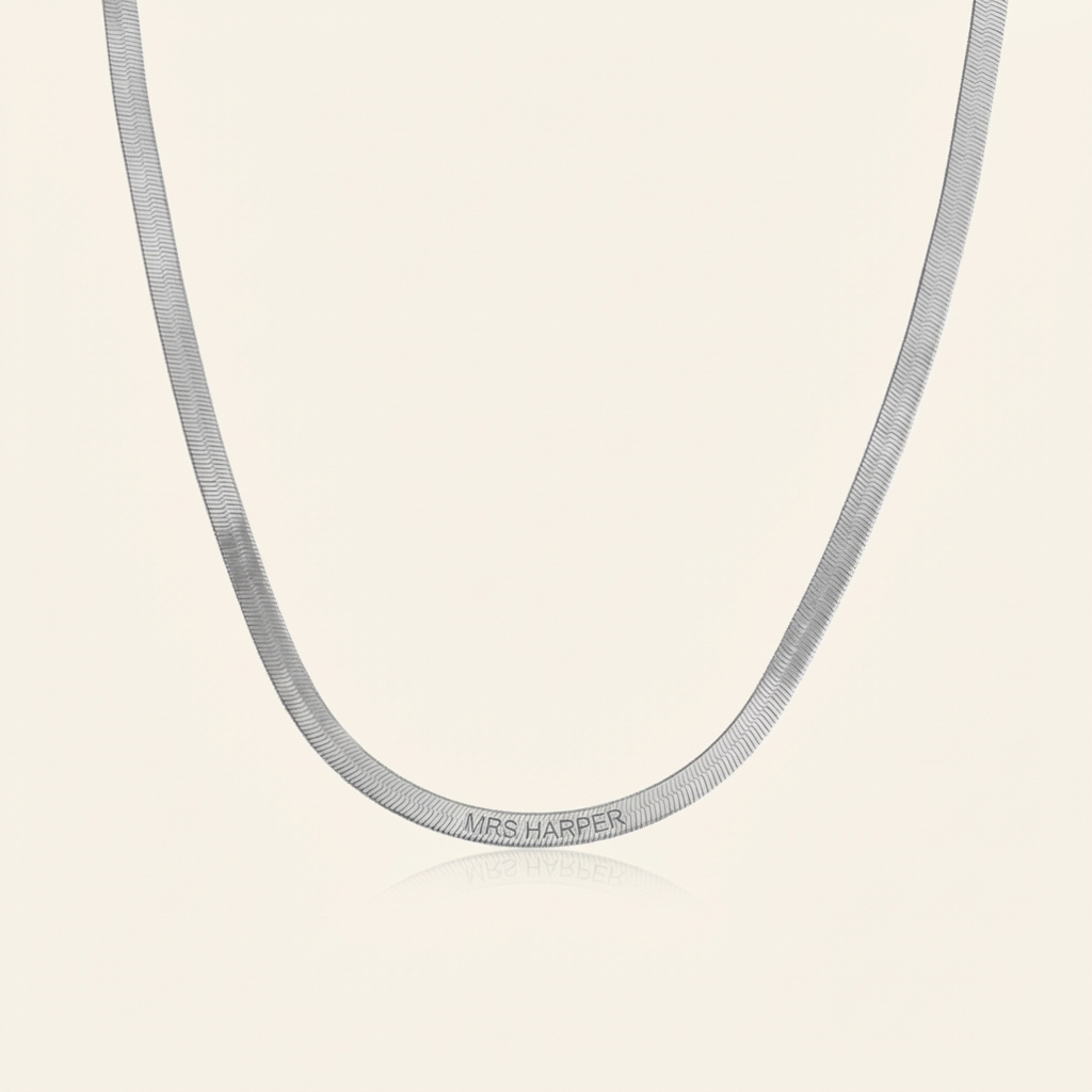 Engraved Herringbone Necklace