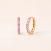 Birthstone Huggie Hoops