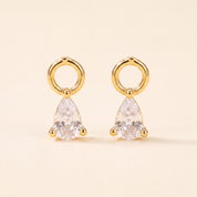 PEAR DROP Huggie Hoop Charms