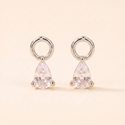 PEAR DROP Huggie Hoop Charms