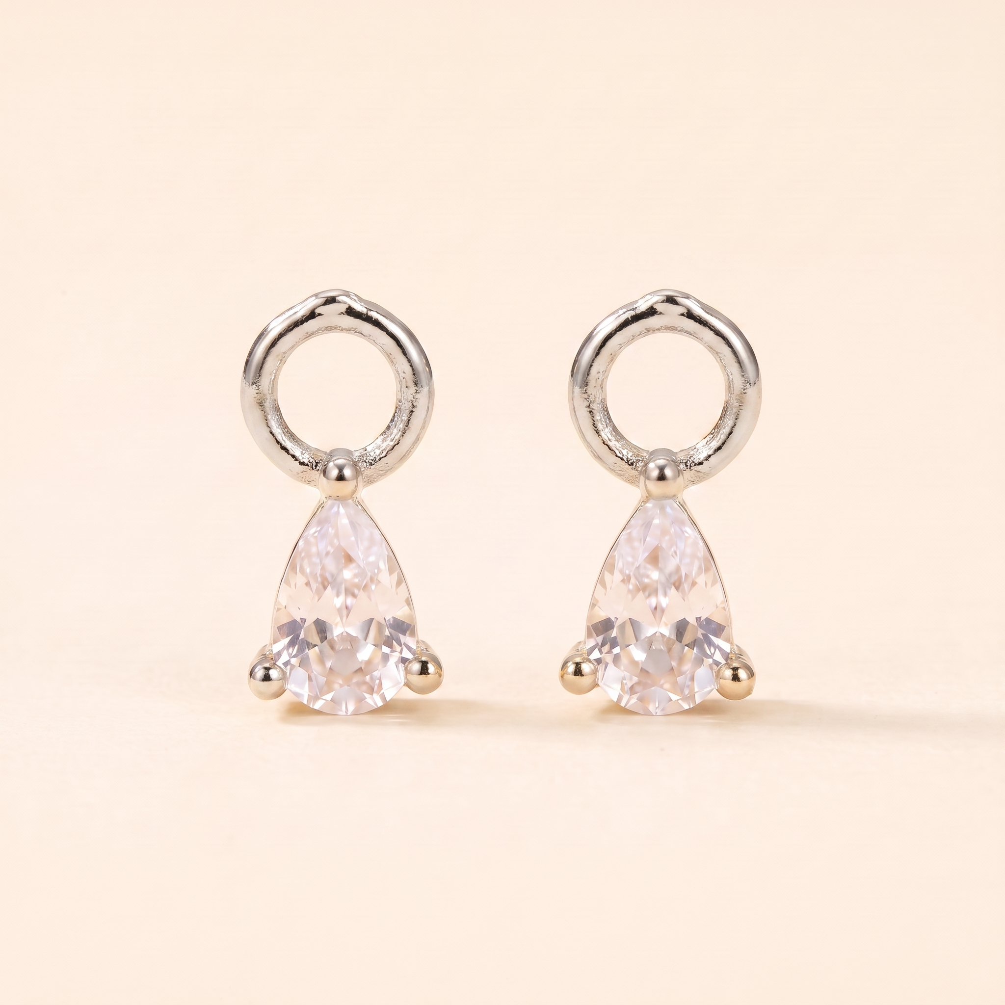 PEAR DROP Huggie Hoop Charms