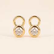 Solitaire Huggie Hoop Charms