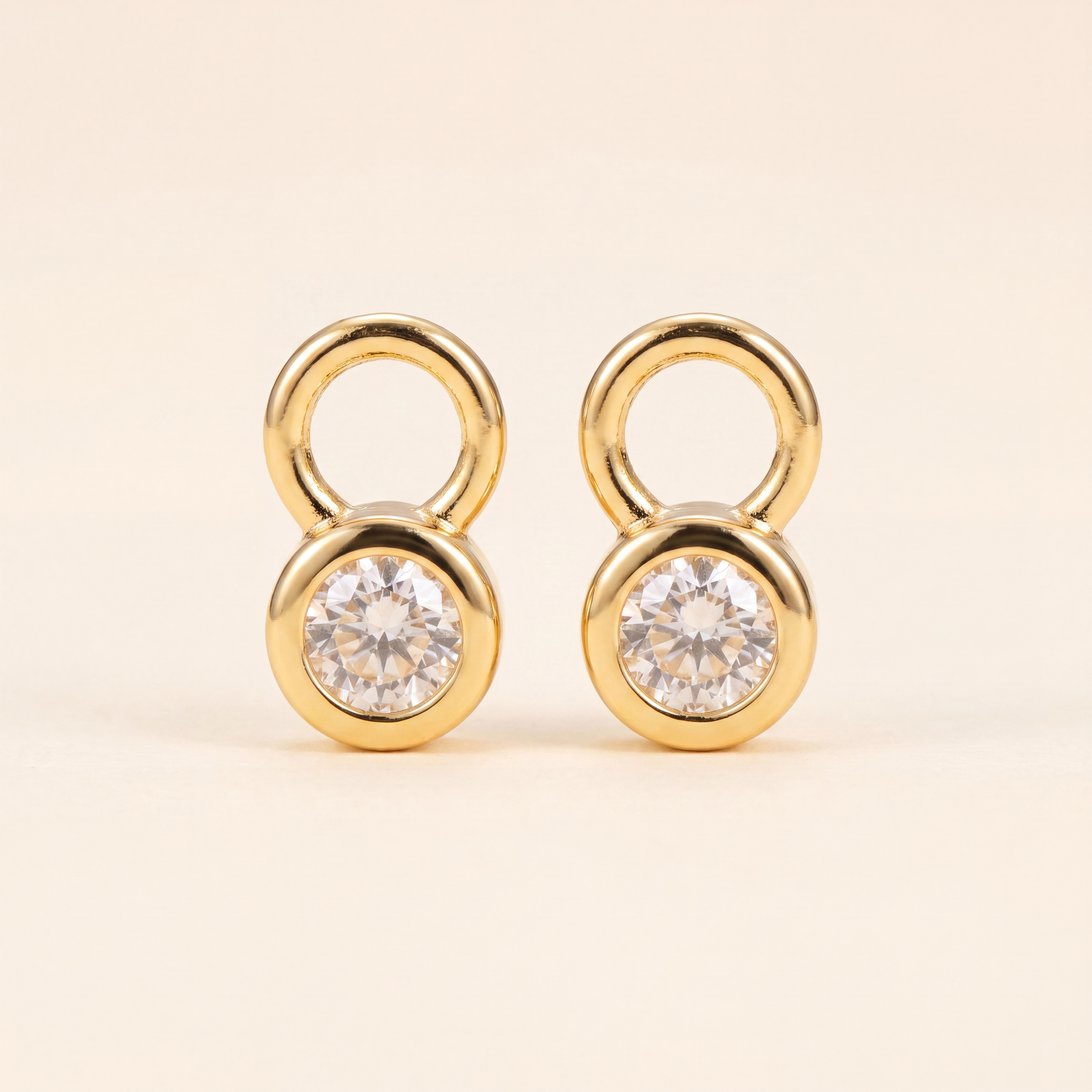 Solitaire Huggie Hoop Charms
