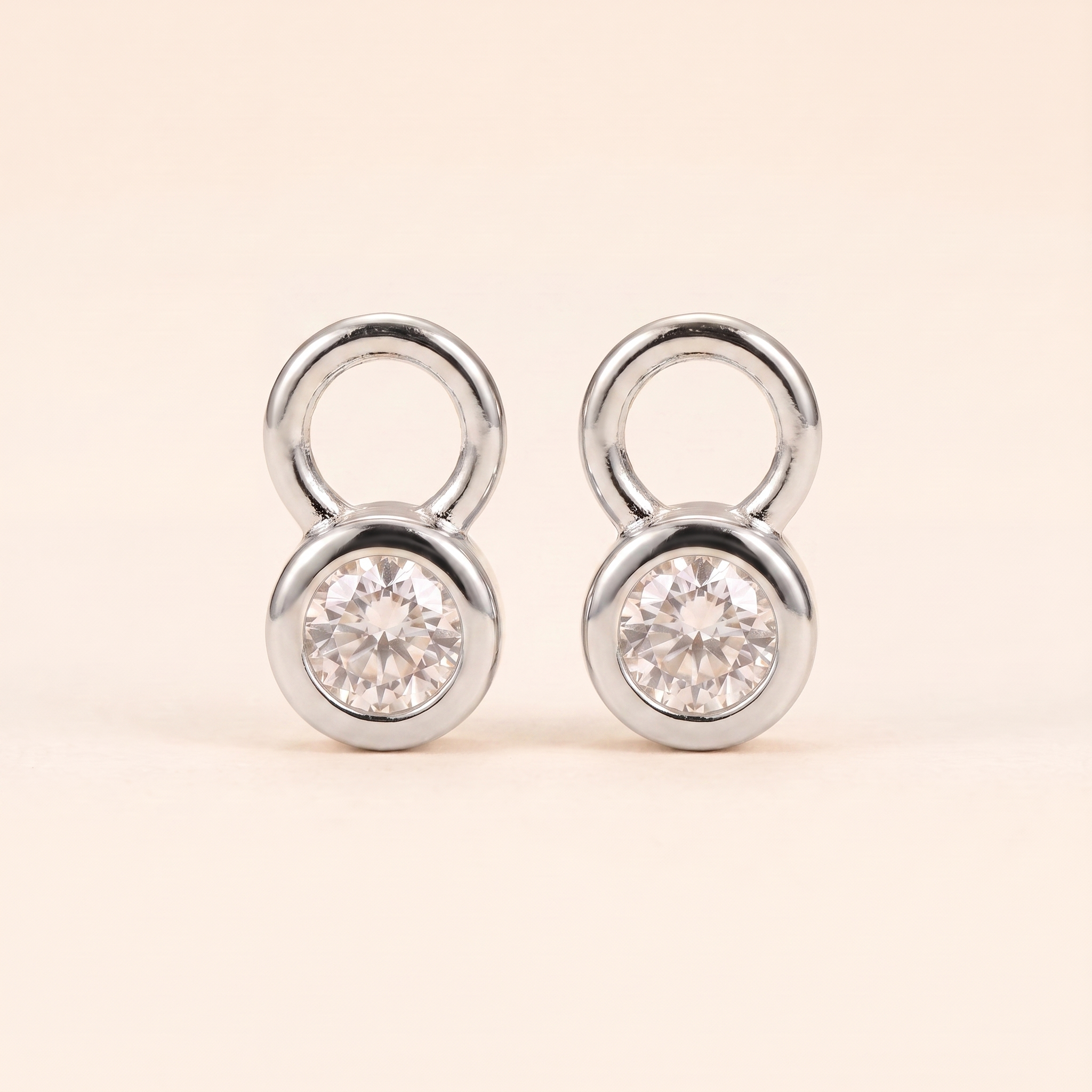 Solitaire Huggie Hoop Charms