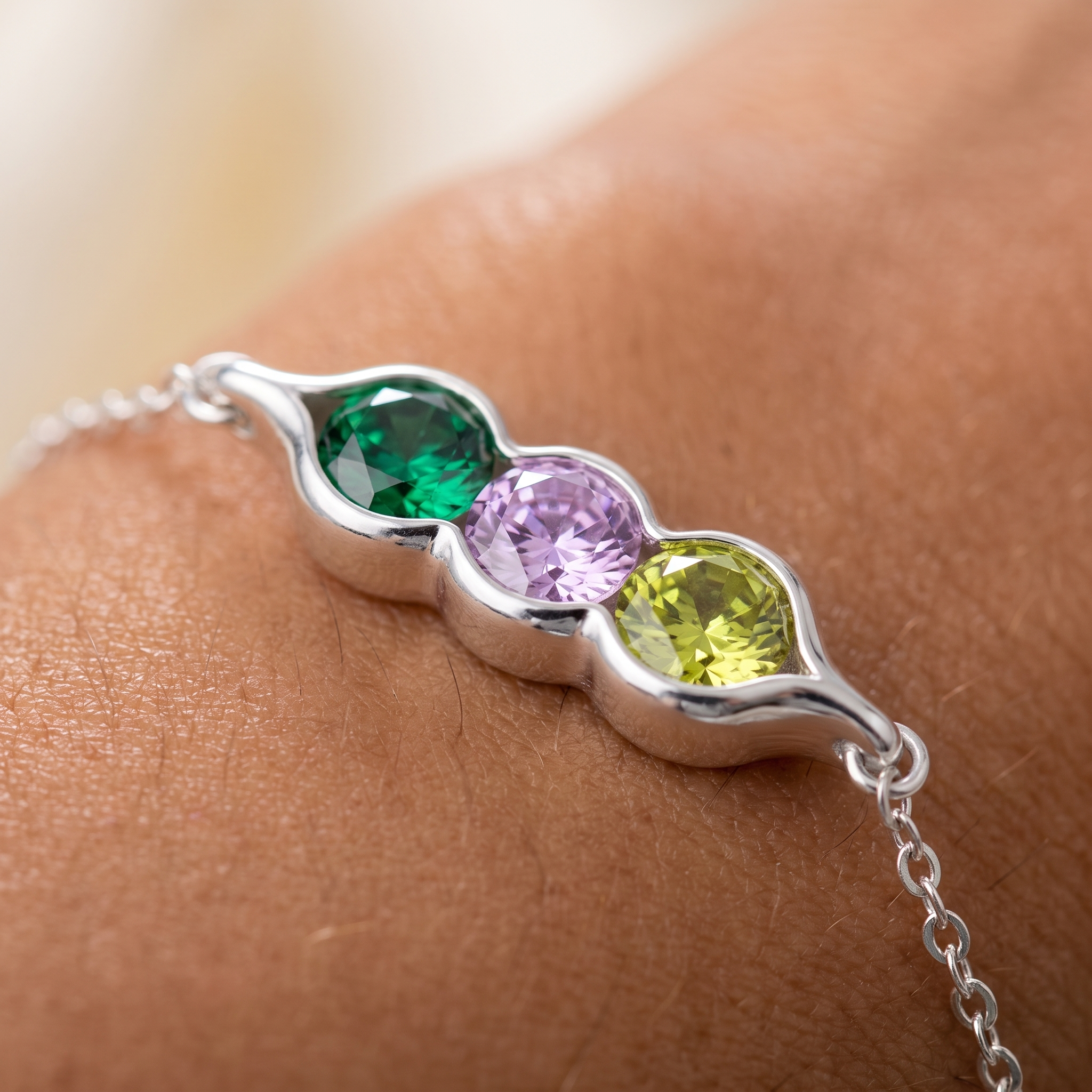 SWEET PEA Birthstone Bracelet