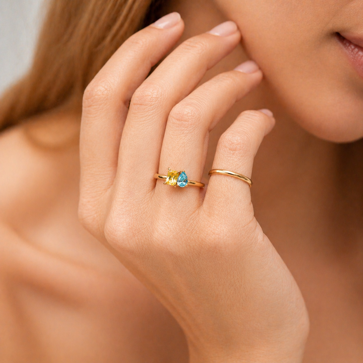 Toi & Moi Birthstone Ring