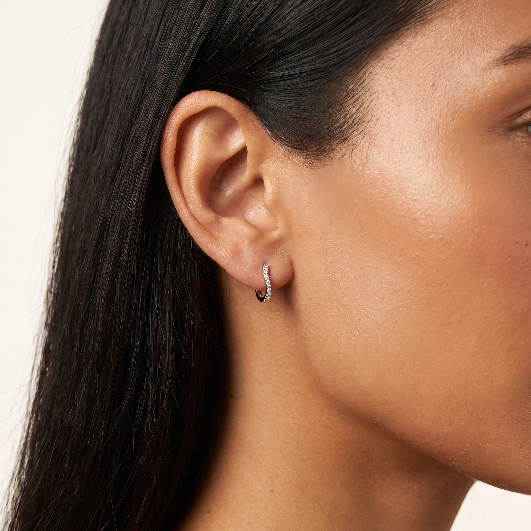 Twist Crystal Huggie Hoops