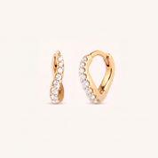 Twist Crystal Huggie Hoops