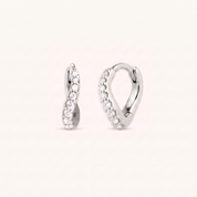 Twist Crystal Huggie Hoops