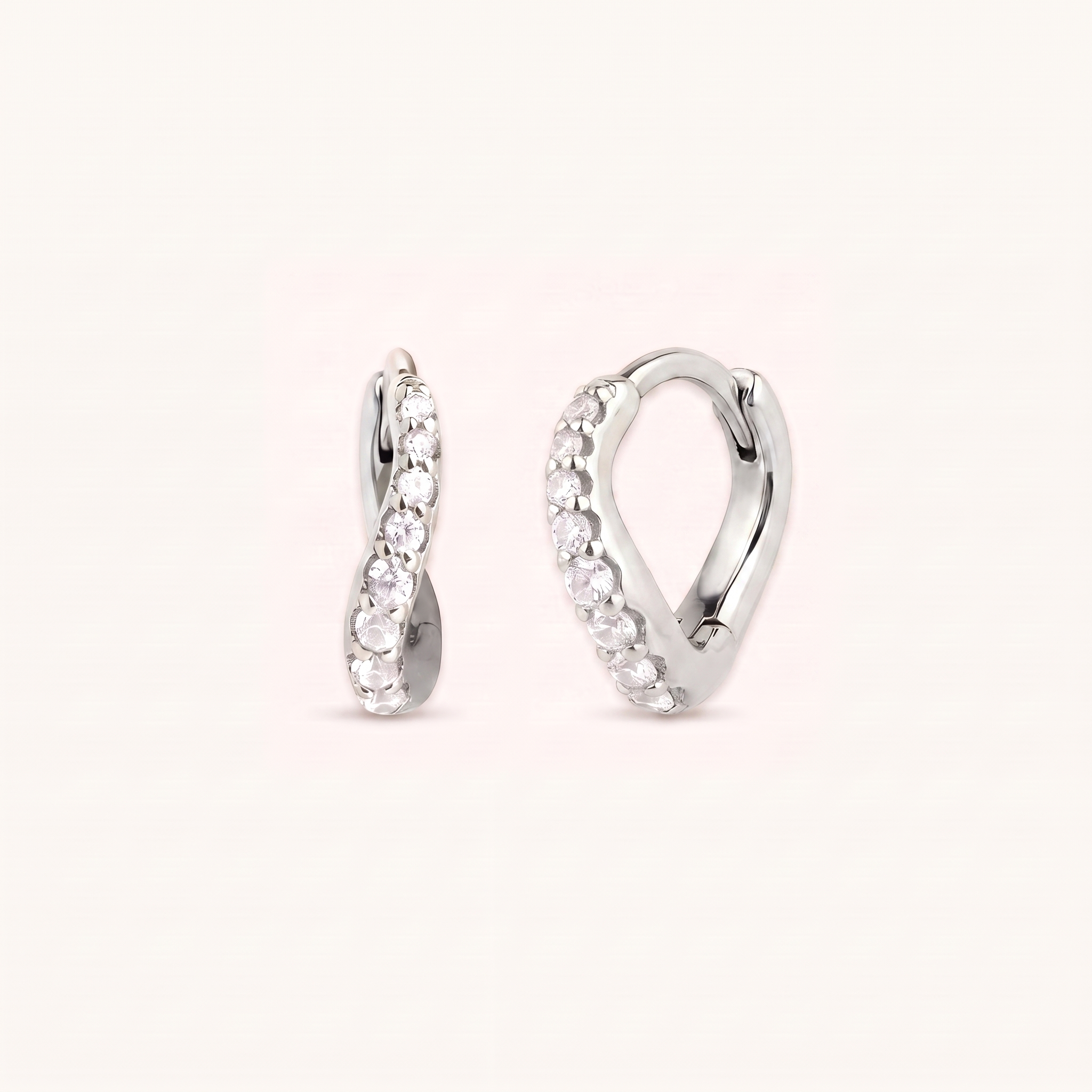 Twist Crystal Huggie Hoops