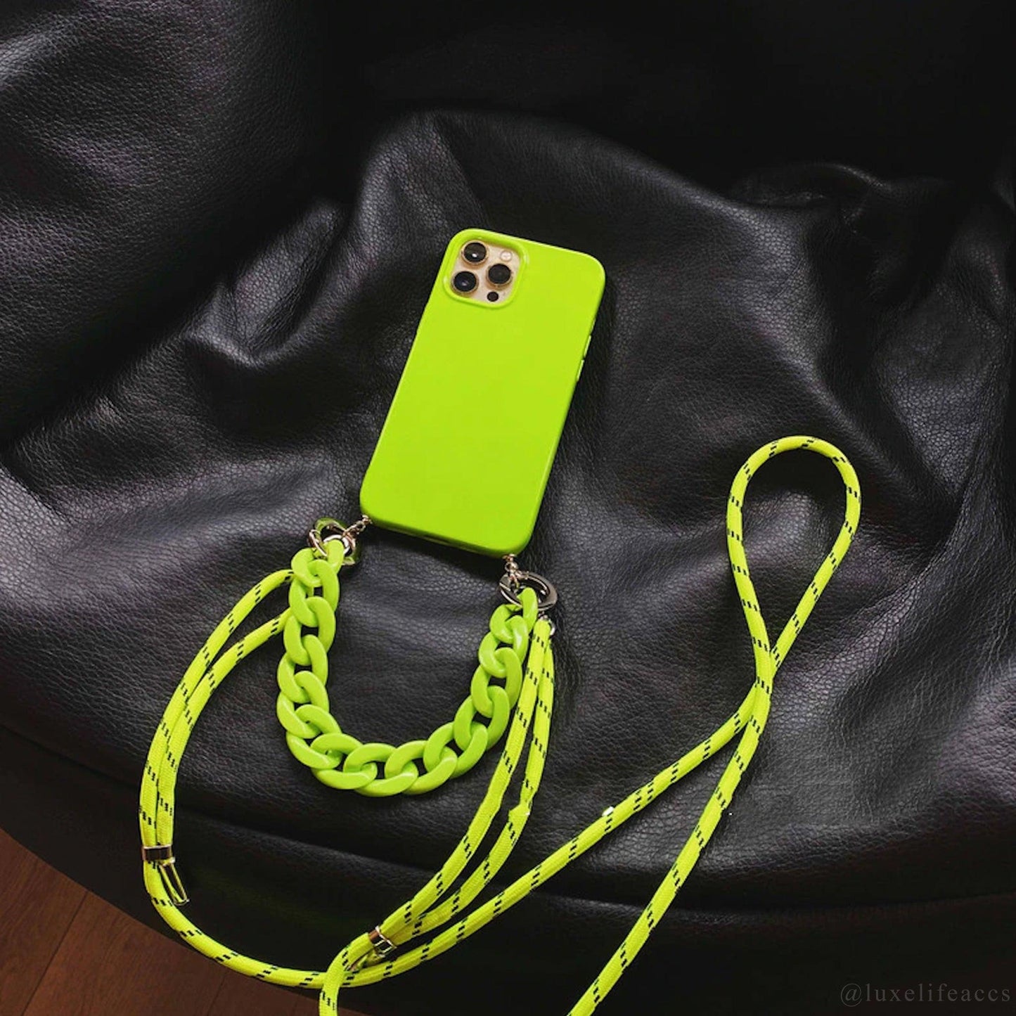 LUNA Neon Chain iPhone Case & Lanyard - Luxe Life Accessories