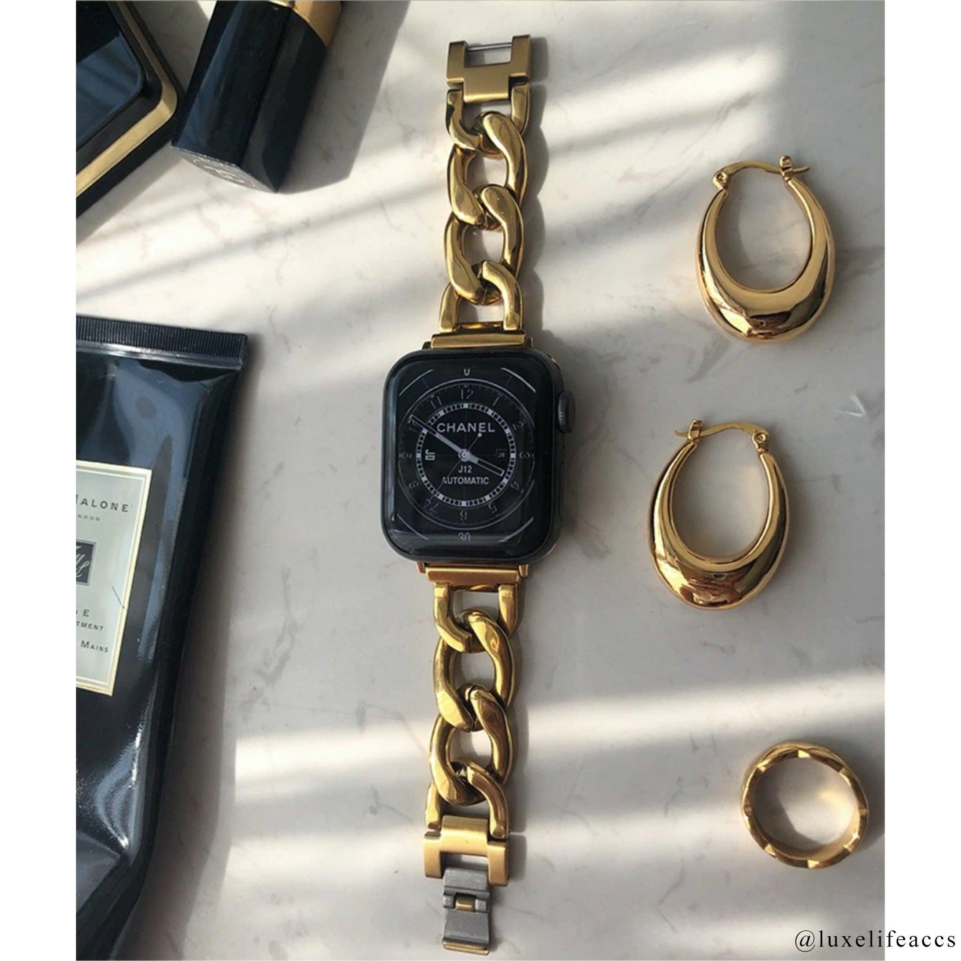 Luxe Life Accessories Harlow Chain Apple Watch Strap Rose Gold / 40mm
