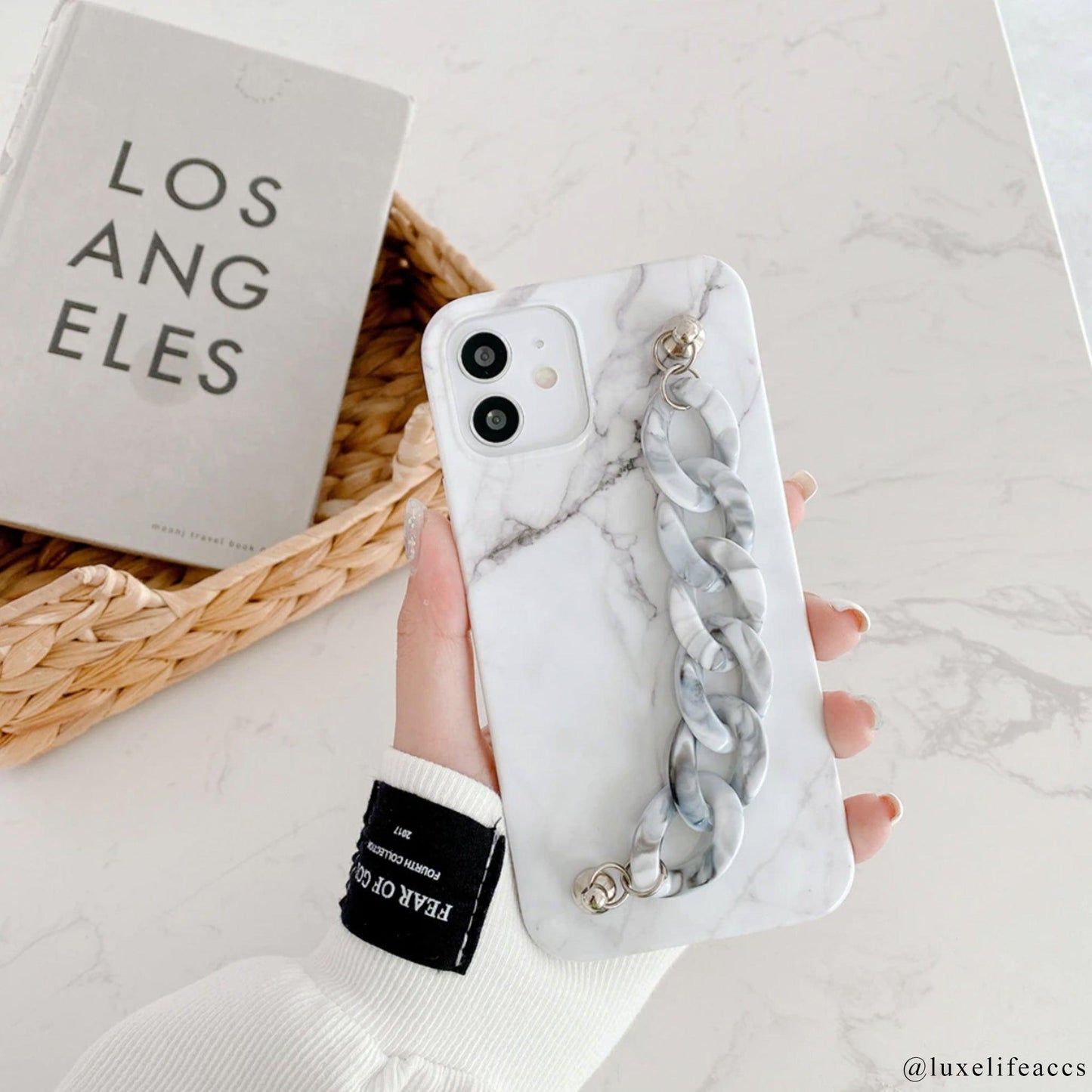 RUBY Marble Resin Chain iPhone Case - Luxe Life Accessories