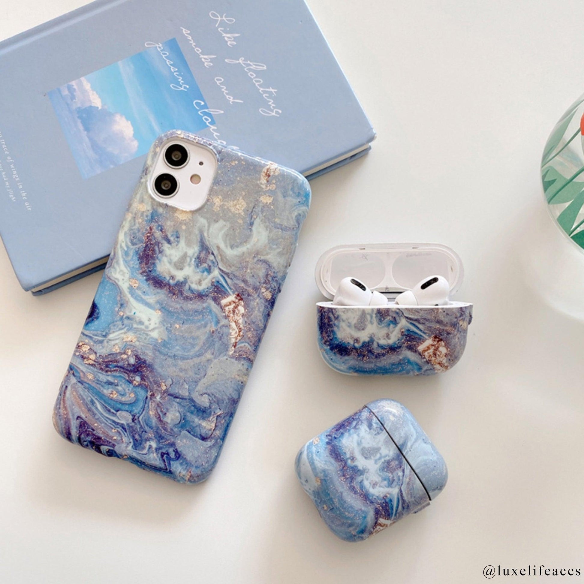 LAYLA Marble iPhone Case and AirPods Set - Luxe Life Accessories