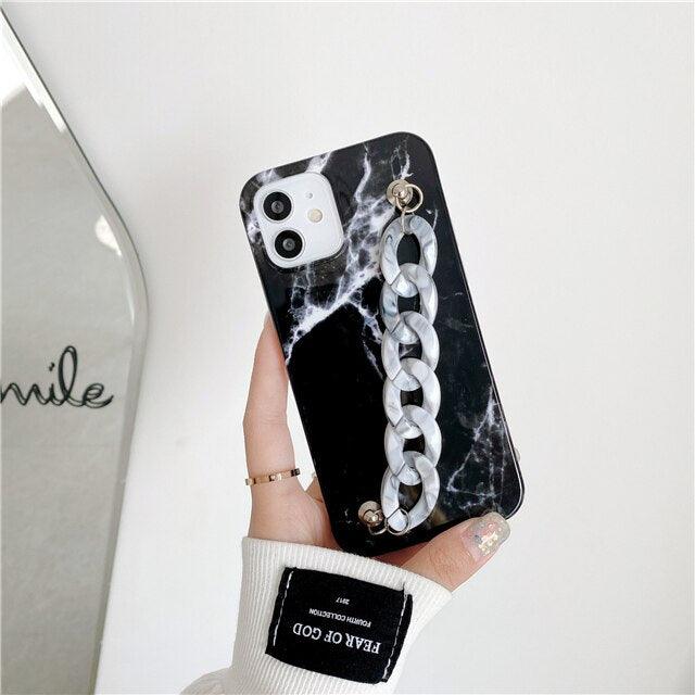 RUBY Marble Resin Chain iPhone Case - Luxe Life Accessories